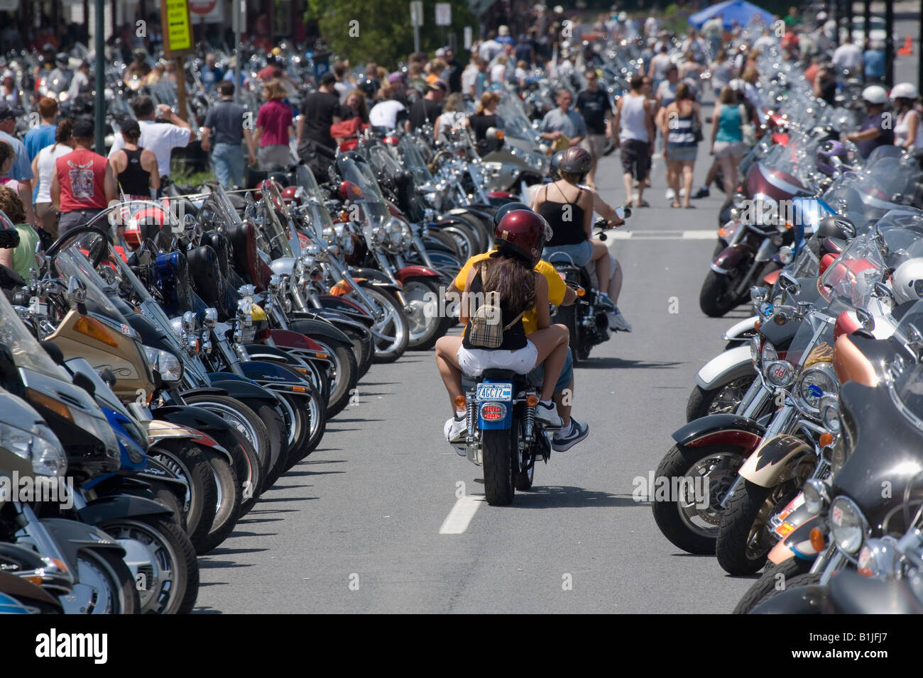 Jährliche Americade Motorrad Rallye Lake George Adirondacks New York State Stockfoto