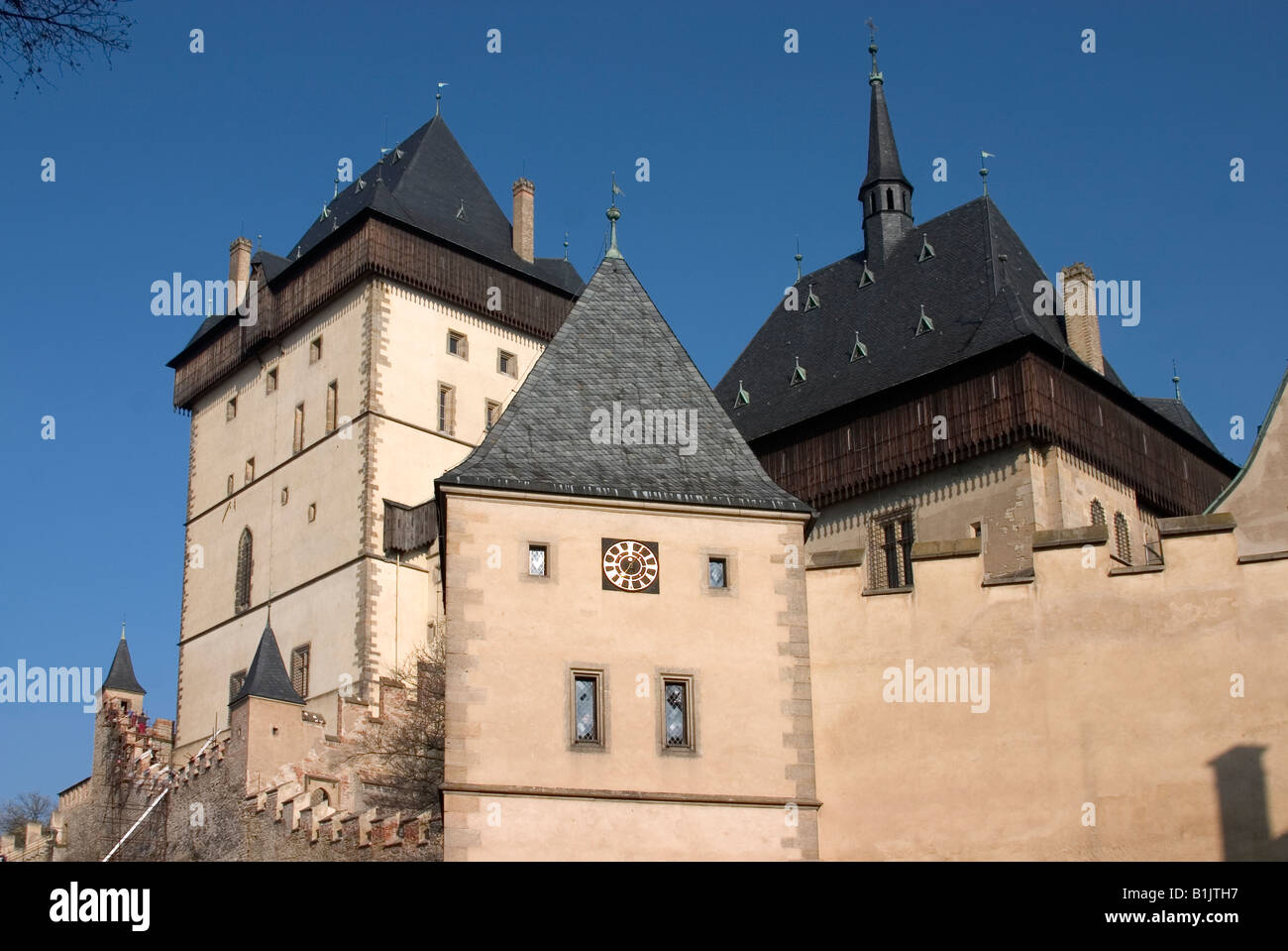 Karlstein Burg Karlstein bei Prag in Tschechien. Stockfoto