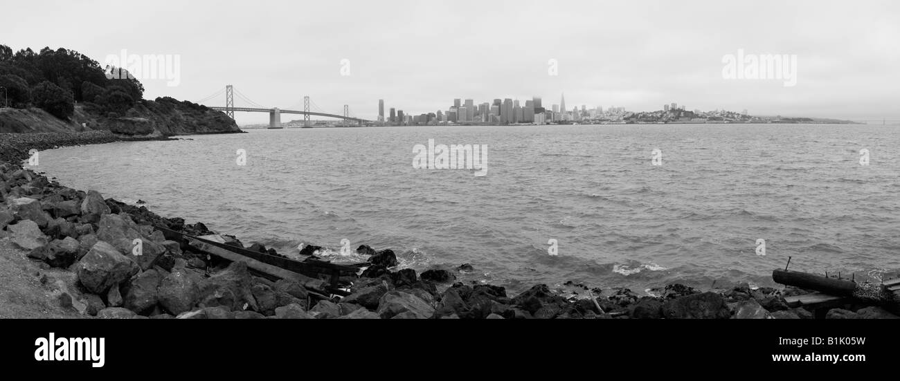 San Francisco Bay Panorama, Yerba Buena CA Stockfoto