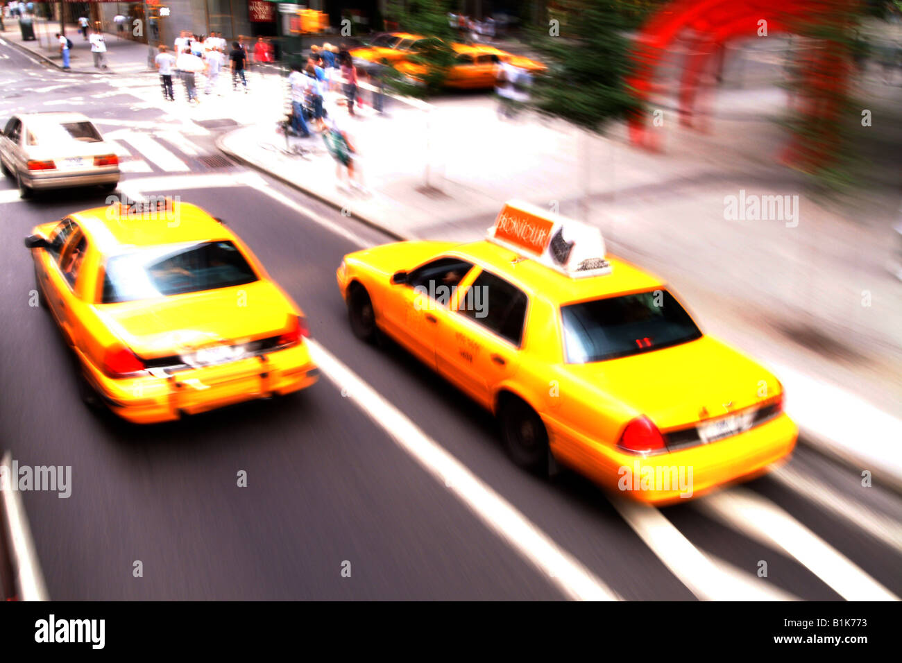 New York Taxis in der Stadt Stockfoto