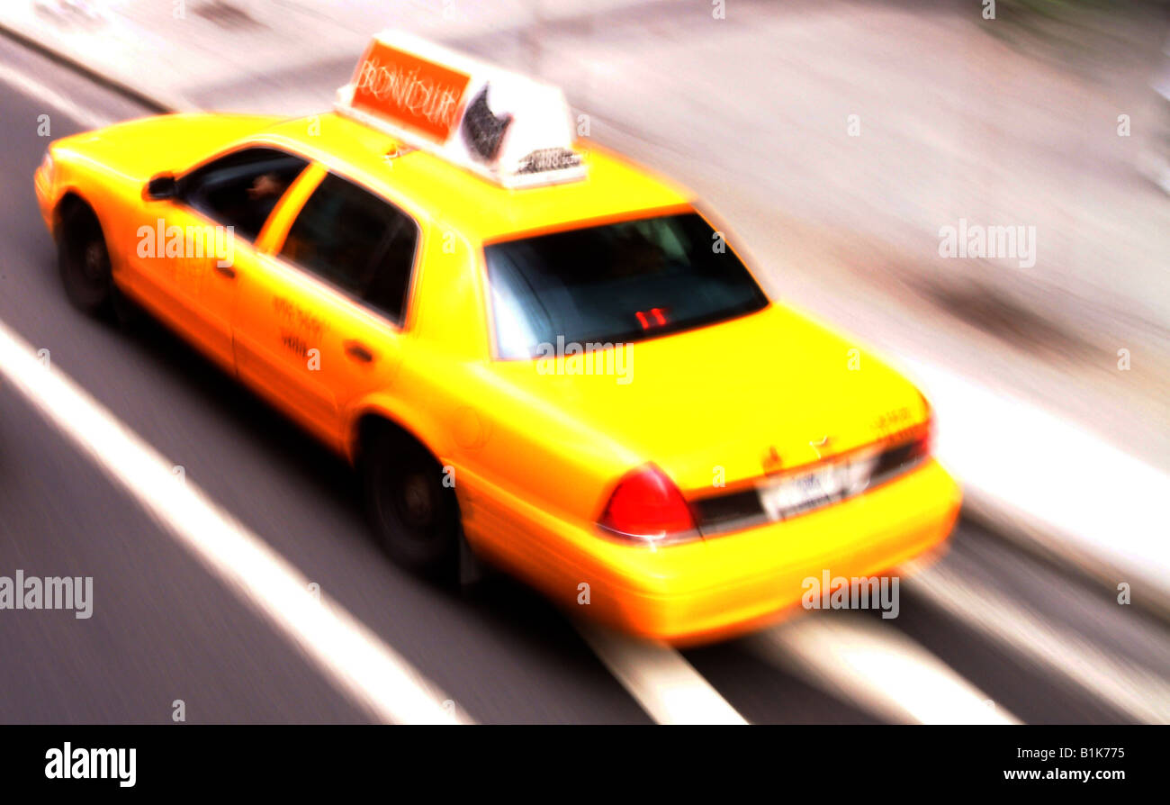 New York Taxi in die Stadt Stockfoto
