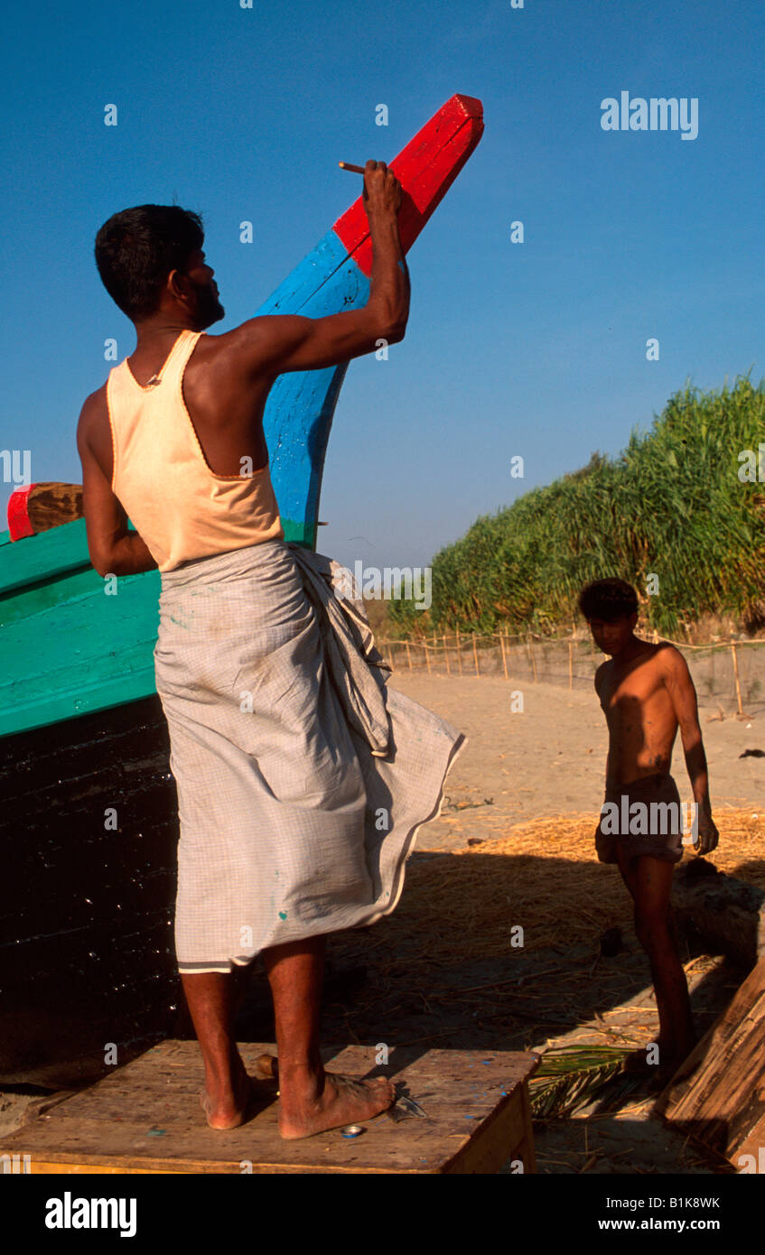 Angelboot/Fischerboot St Martin Island Bangladesch Bild Mann Stockfoto