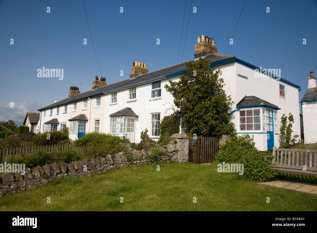 Coastguard Cottages niedrige Newton durch das Meer Northumberland Northumbria Stockfoto