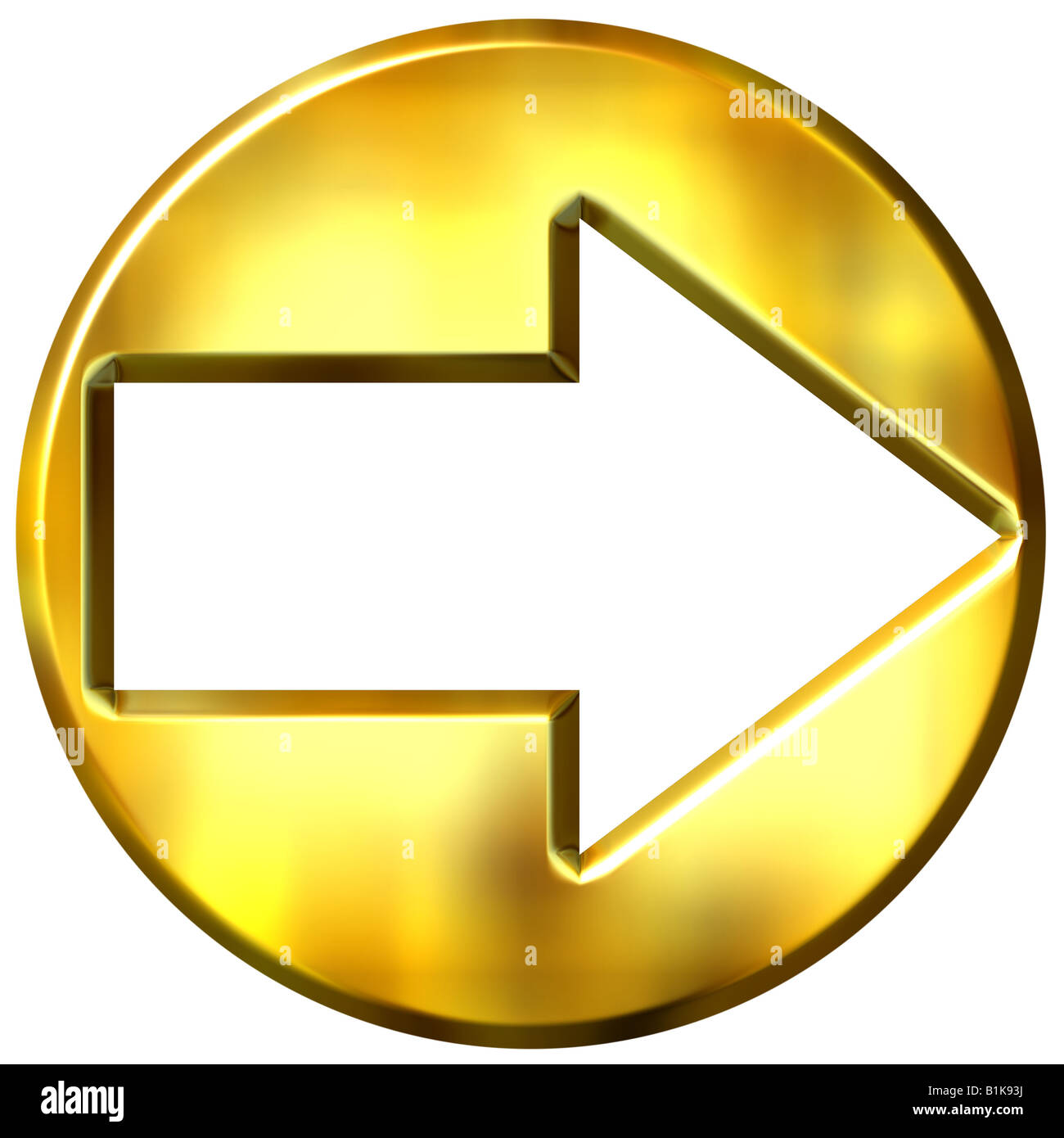 3D golden gerahmte Pfeil Stockfoto