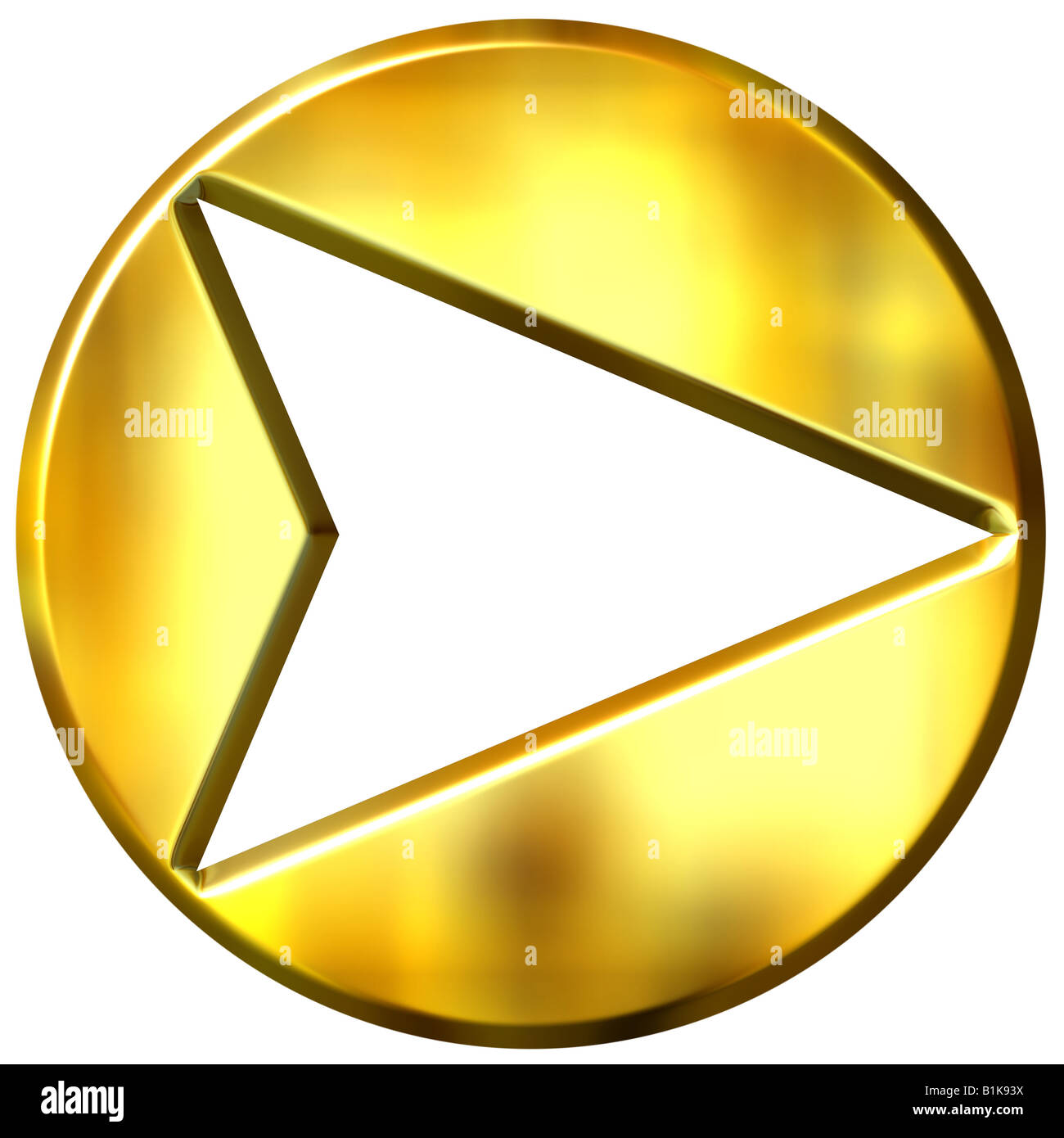 3D golden gerahmte Pfeil Stockfoto