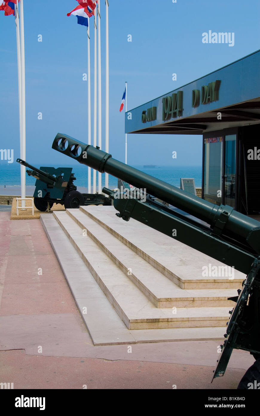 Der vordere Eingang D Tag Museum in Arromanches-Les-Bains-Normandie-Frankreich Stockfoto