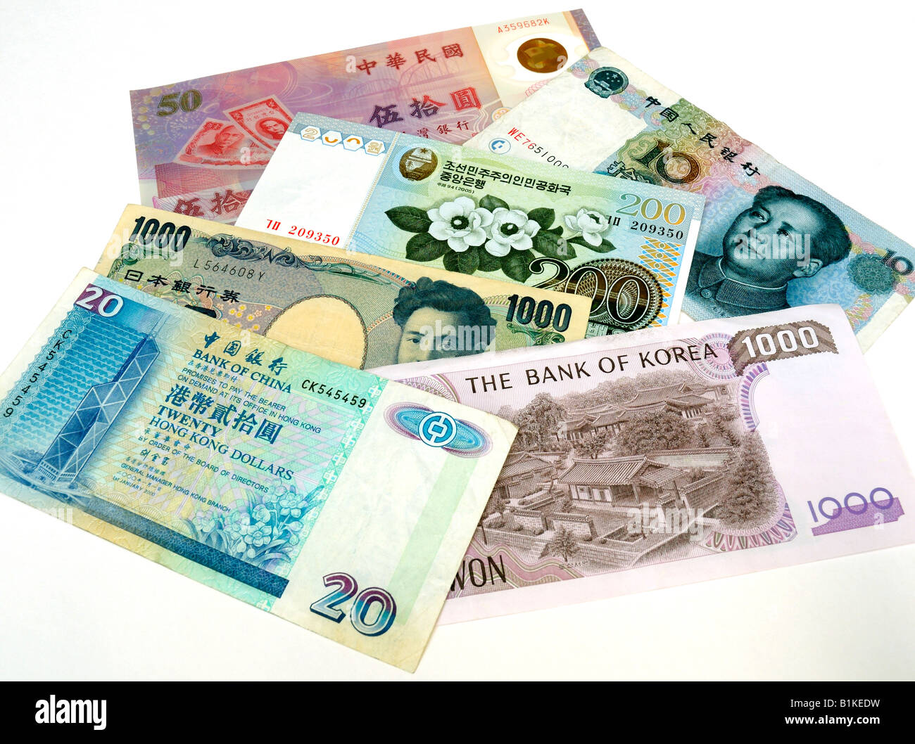 Asien-Banknoten Stockfoto