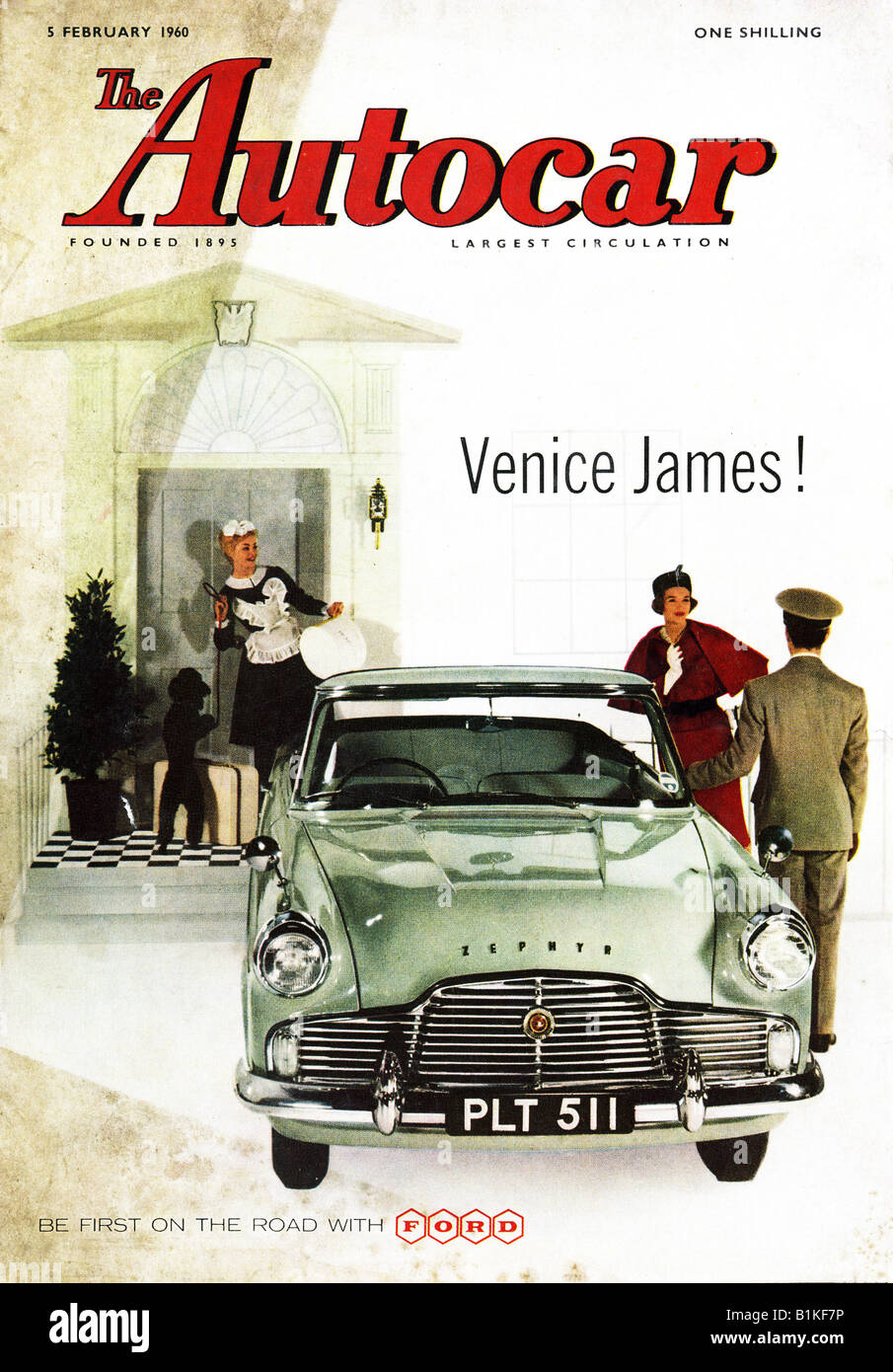 Die Autocar Automobil-Fachzeitschrift 5. Februar 1960 mit dem Ford Zephyr Cabrio konvertierbar Motor Auto für nur zur redaktionellen Nutzung Stockfoto