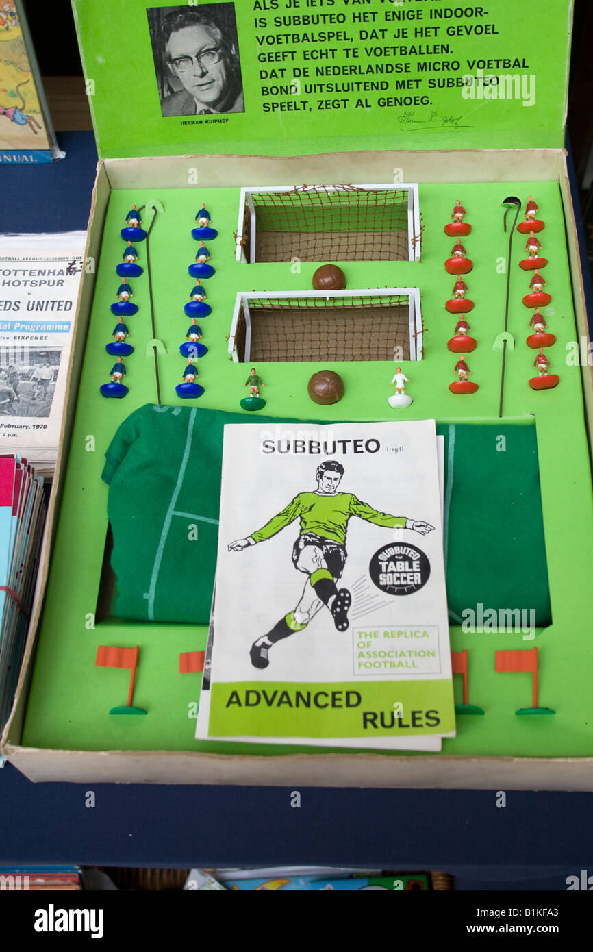 Subbutteo Fußballspiel Stockfoto