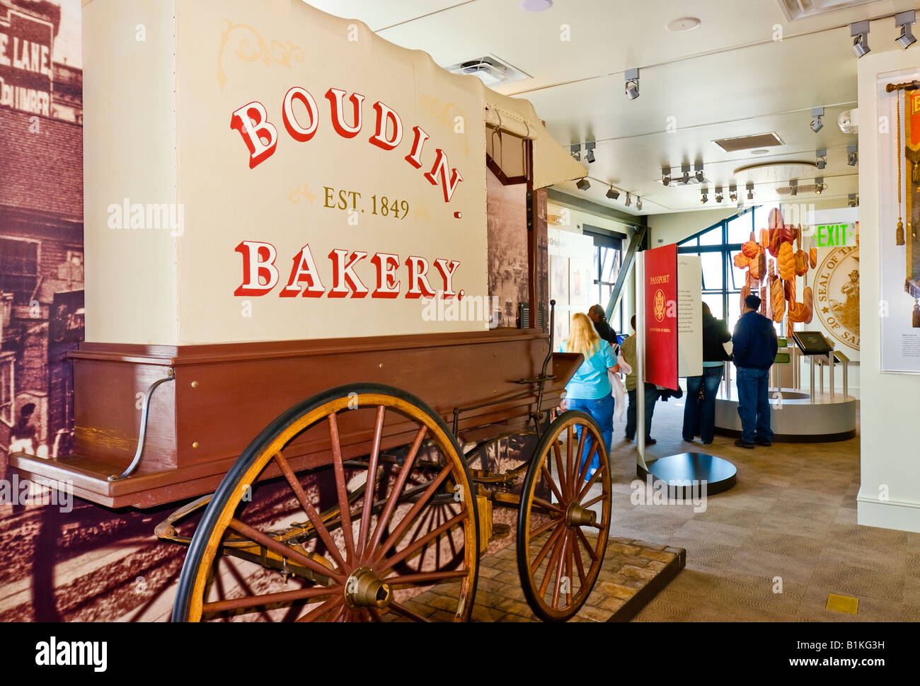 San Francisco, Kalifornien. Das Boudin Bakery Museum am Fishermans Wharf. Stockfoto