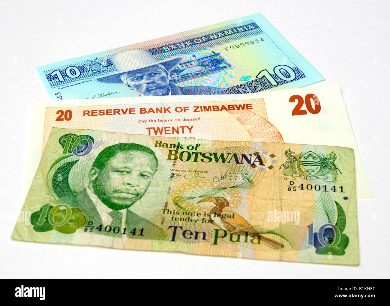 Südliches Afrika-Banknoten Stockfoto