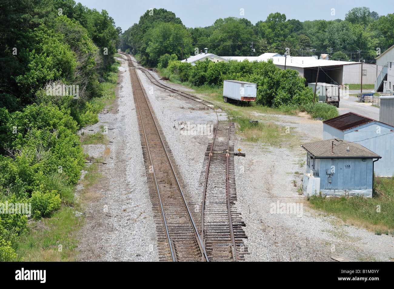 Csx mainline und Abstellgleis fairmont Georgia 080607 30775 Stockfoto