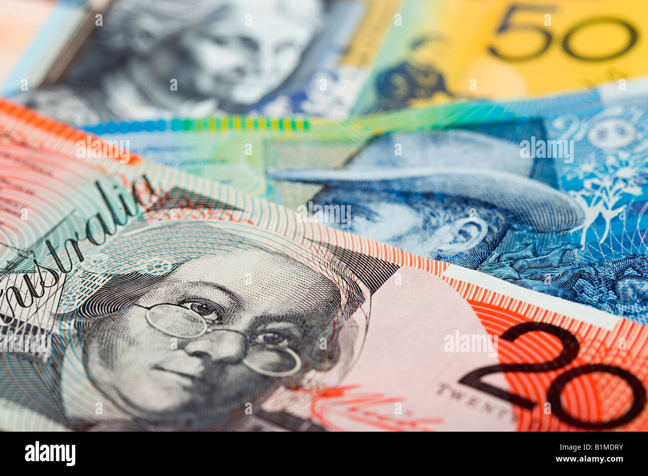 Montage der australischen Währung Stockfoto