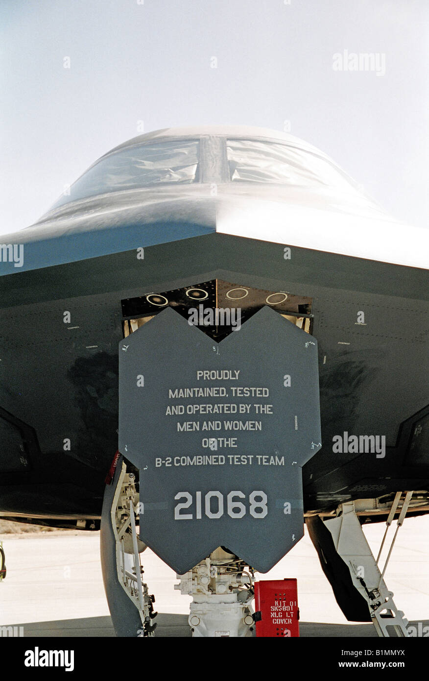 USAF B2B Spirit Stealth Bomber auf statische Anzeige auf der Edwards AFB Openday 2000 Stockfoto