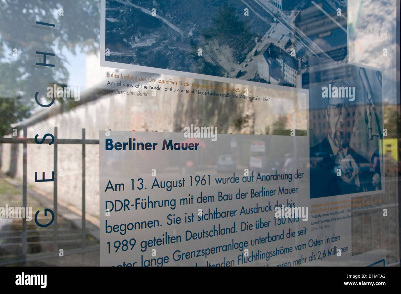 Ausstellung "Topographie des Terrors" auf dem Gelände der ehemaligen Gestapo Hauptsitz in Niederkirchner Straße, Berlin. Deutschland Stockfoto