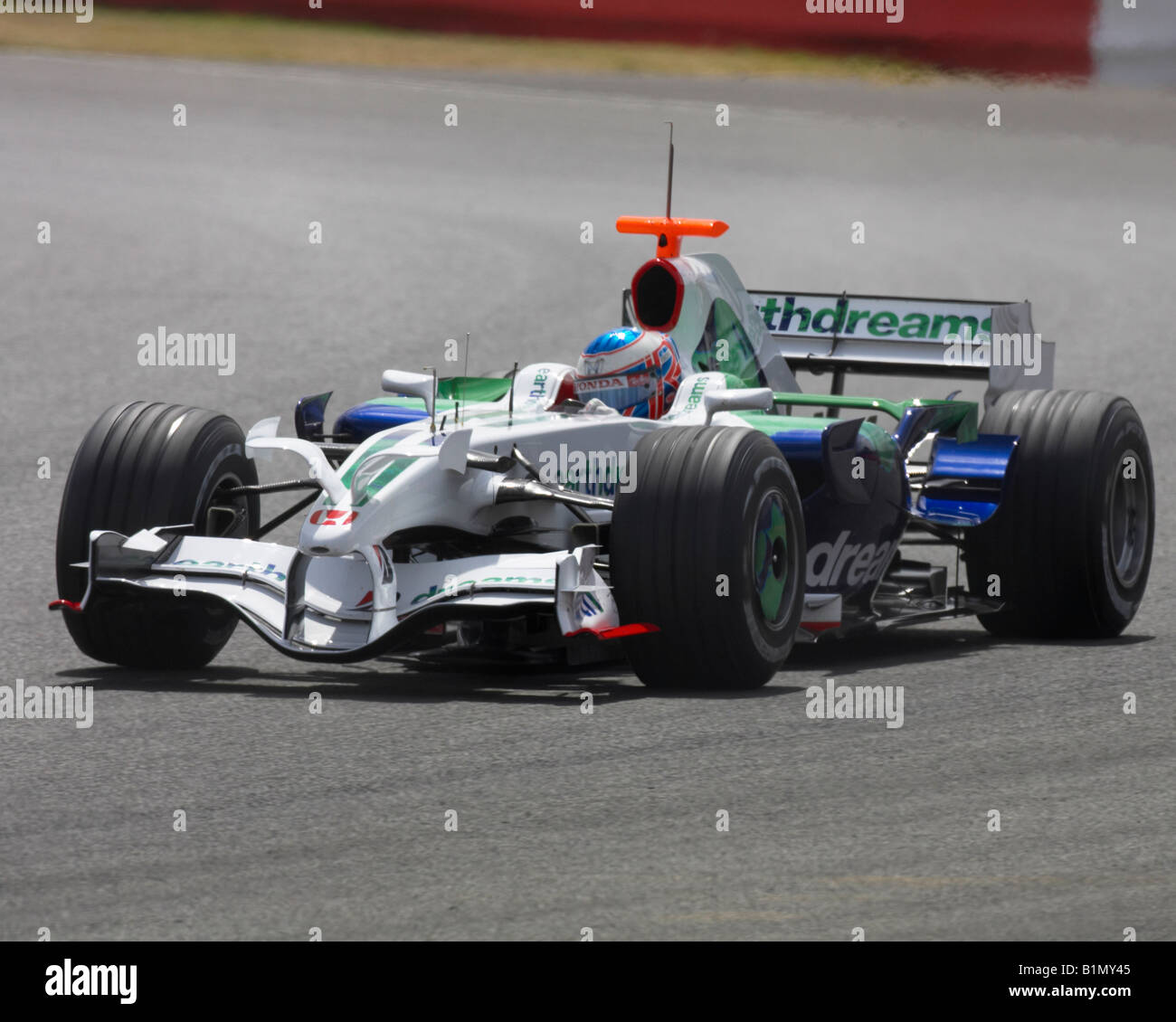 Jenson Button Tests für Honda in Silverstone Stockfoto