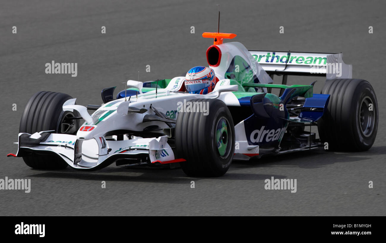 Jenson Button Tests für Honda in Silverstone Stockfoto