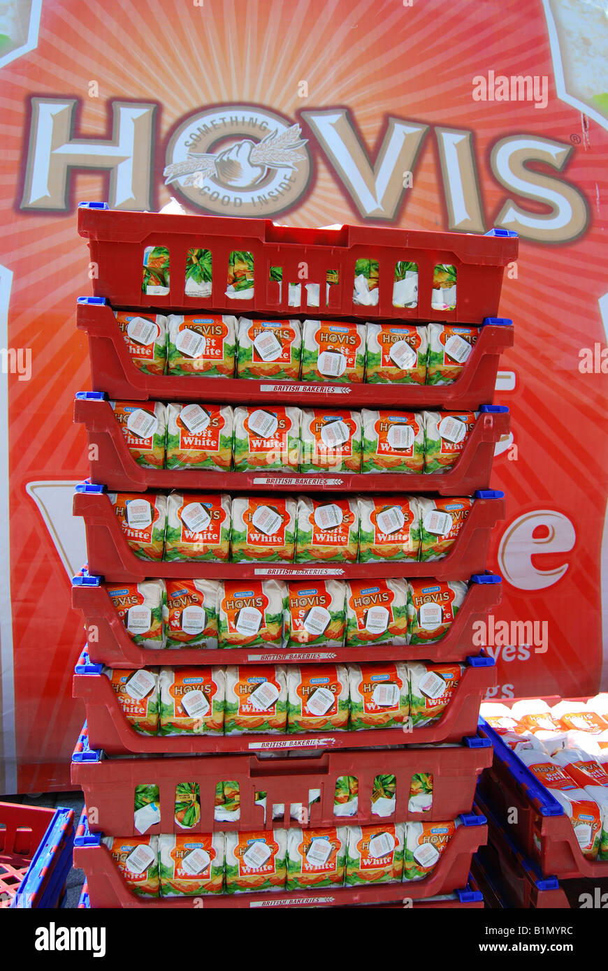 Hovis Brot Förderung, Festival Place Shopping Centre, Basingstoke, Hampshire, England, Vereinigtes Königreich Stockfoto