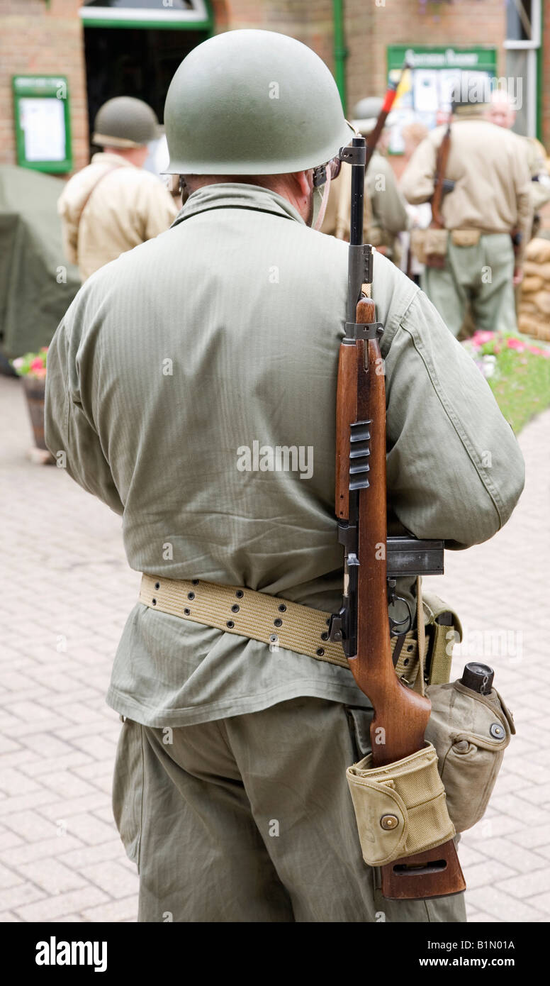 Dem zweiten Weltkrieg Reenactment Alresford Station Stockfoto