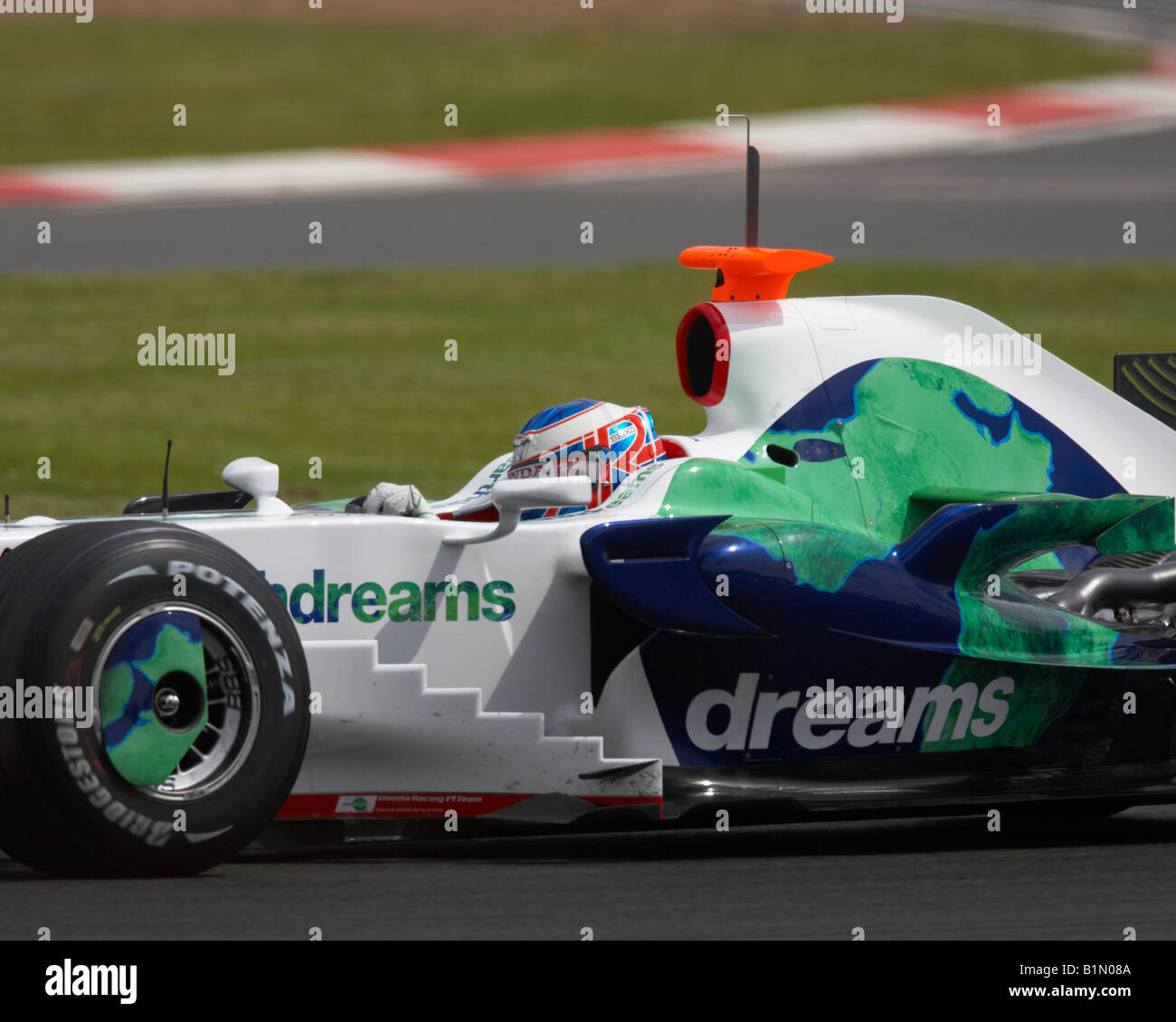Jenson Button Tests für Honda in Silverstone Stockfoto