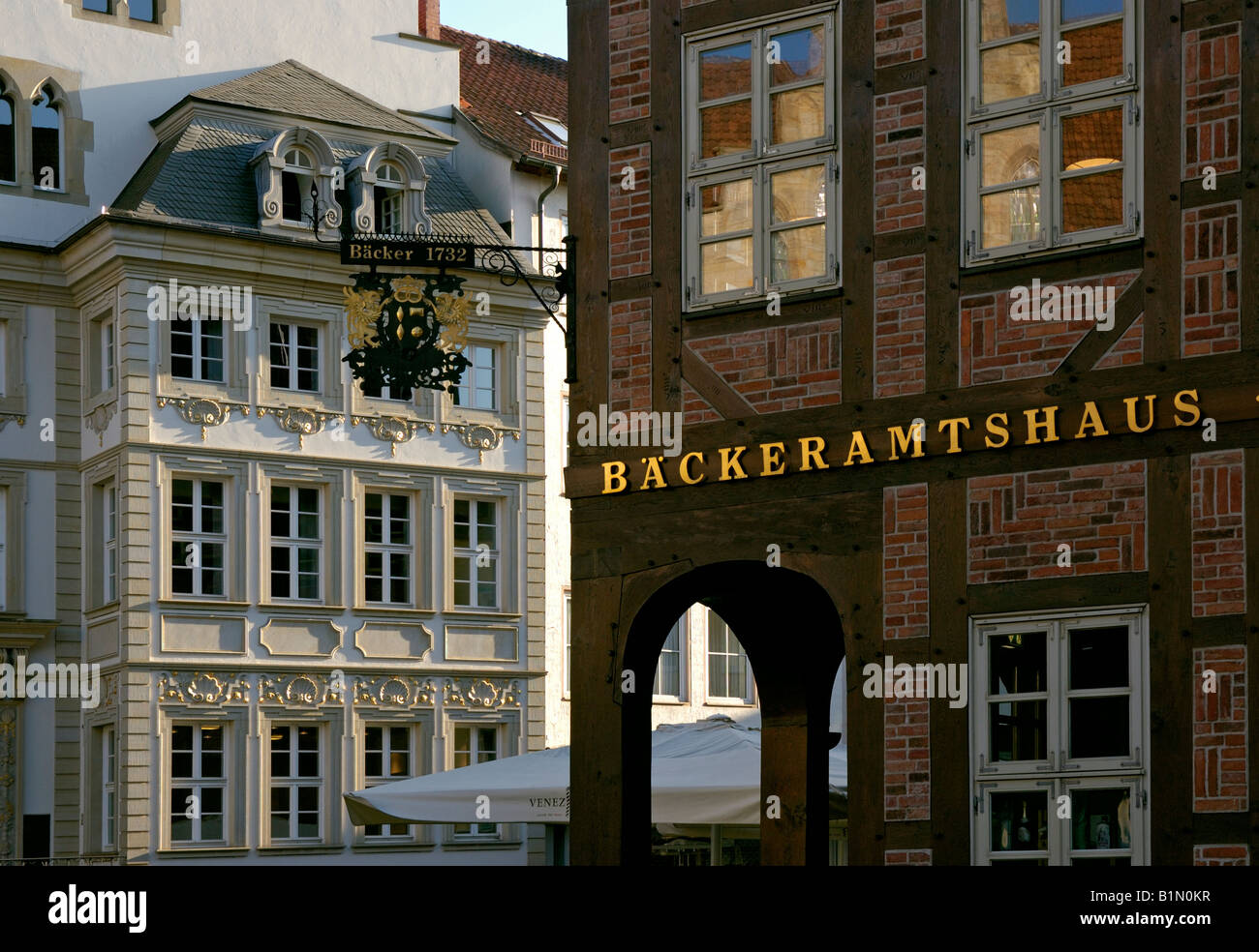 Historischer Marktplatz, Hildesheim, Niedersachsen, Deutschland. Stockfoto