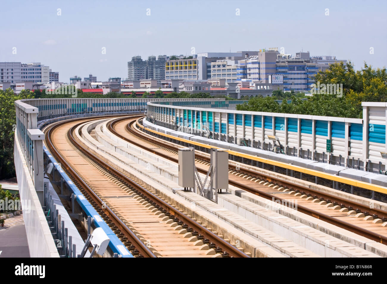Gleisanlagen, Kaohsiung Mass Rapid Transit (KMRT) Kaohsiung Taiwan ROC Stockfoto