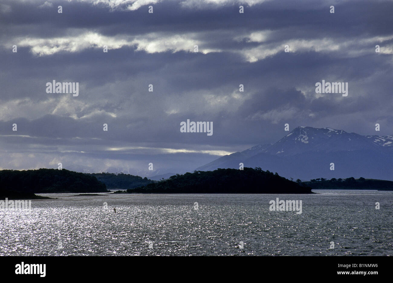 Beagle Kanal dramatischer Landschaft in der Nähe von Ushuaia in Argentinien Stockfoto