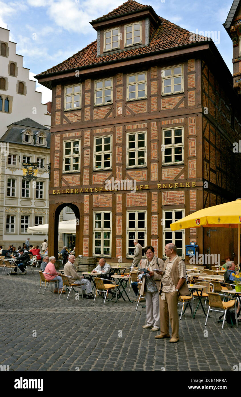 Historischer Marktplatz, Hildesheim, Niedersachsen, Deutschland. Stockfoto