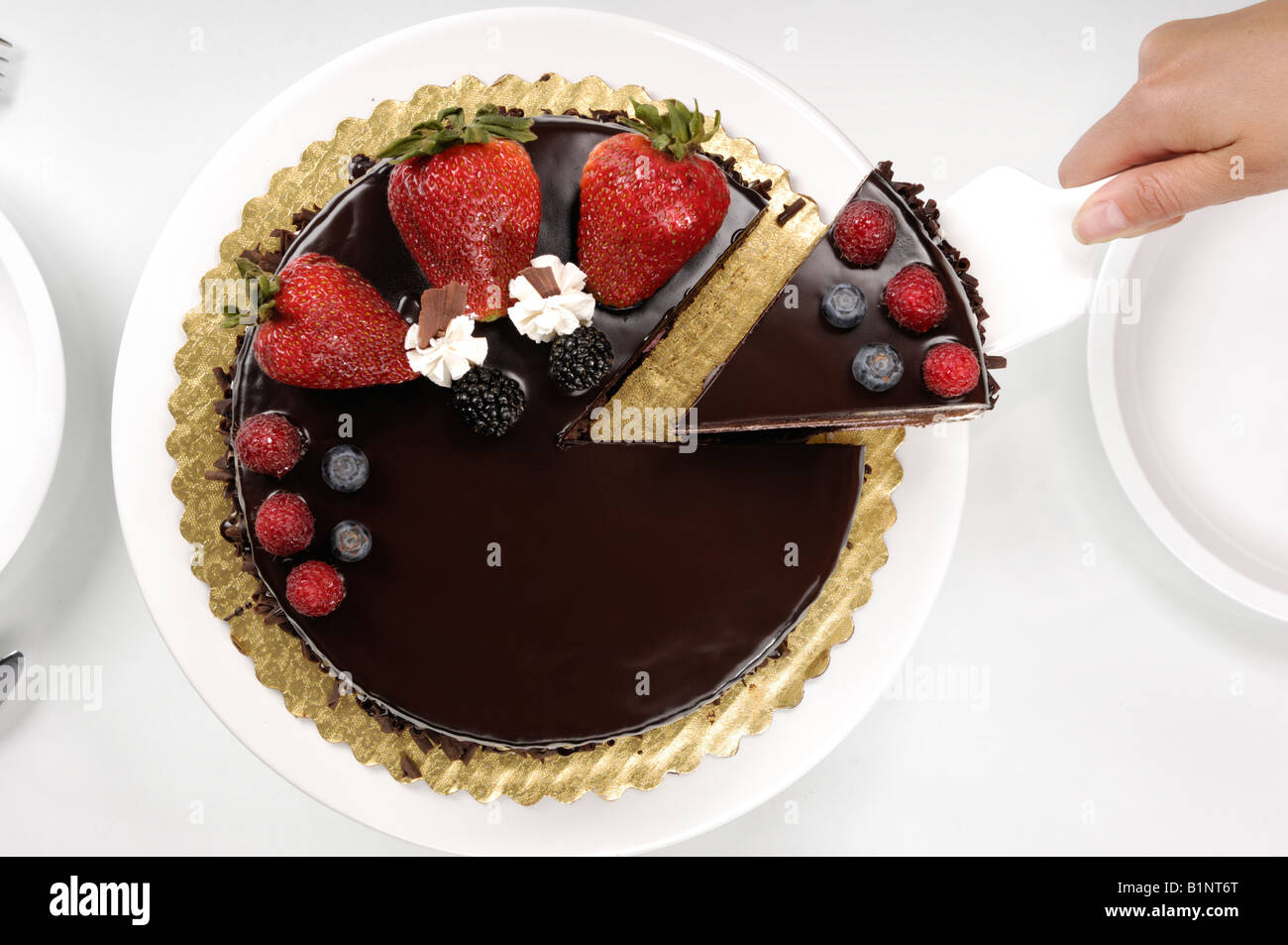 Schokoladen-Kuchen Stockfoto