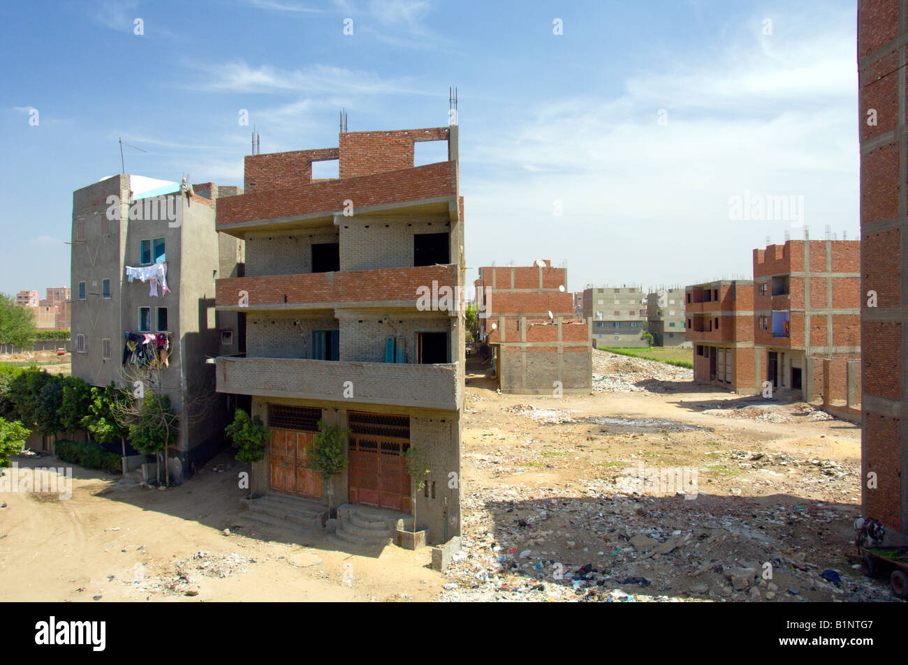 Niedrigem Einkommen Gehäuse in Gizeh-Viertel von Kairo-Ägypten Stockfoto