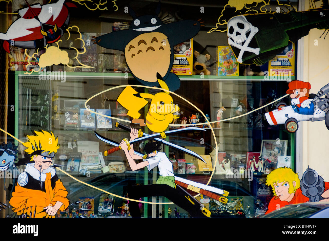 Paris Comic-Buchhandlung in Quartier Latin. Stockfoto