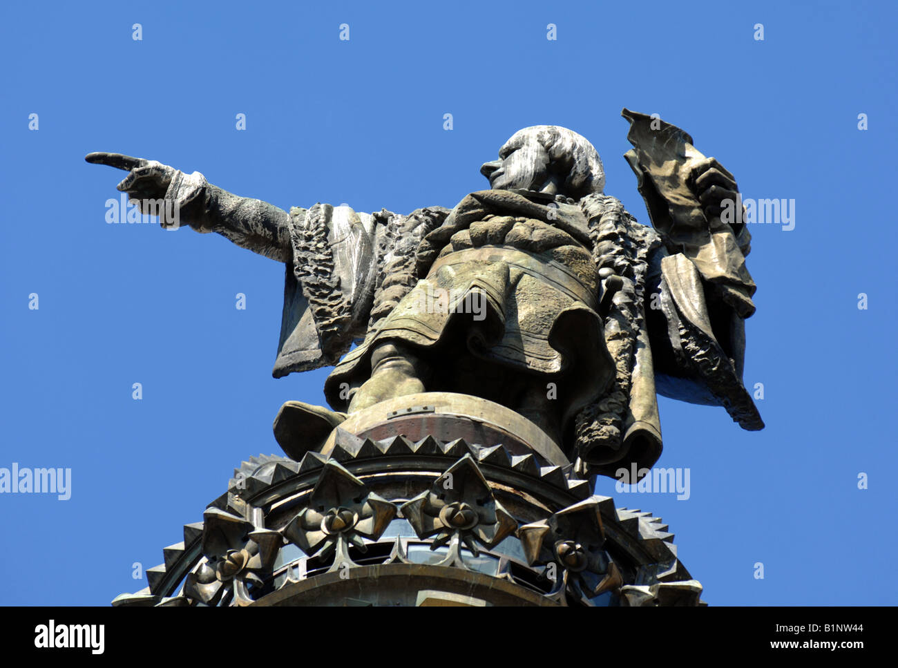 Christopher Columbus Säule und Statue, Barcelona, Spanien Stockfoto