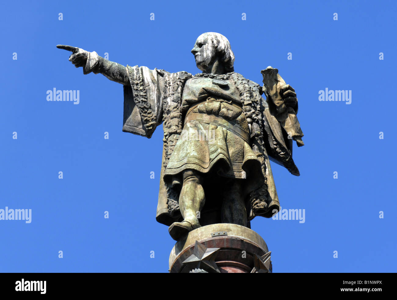 Christopher Columbus Säule und Statue, Barcelona, Spanien Stockfoto