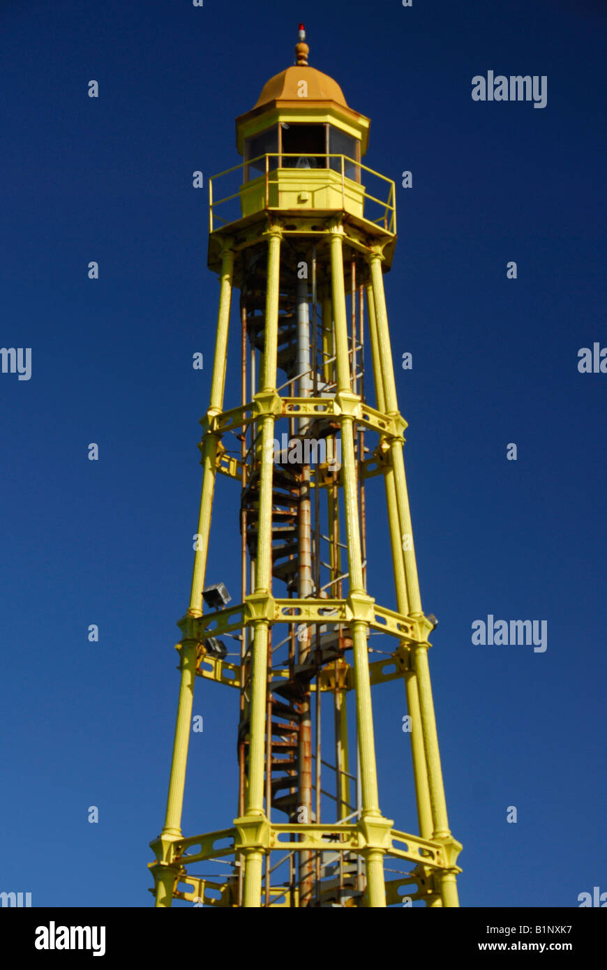 Alter Leuchtturm auf dem Malecon von Puerto Plata, Dominikanische Republik Stockfoto