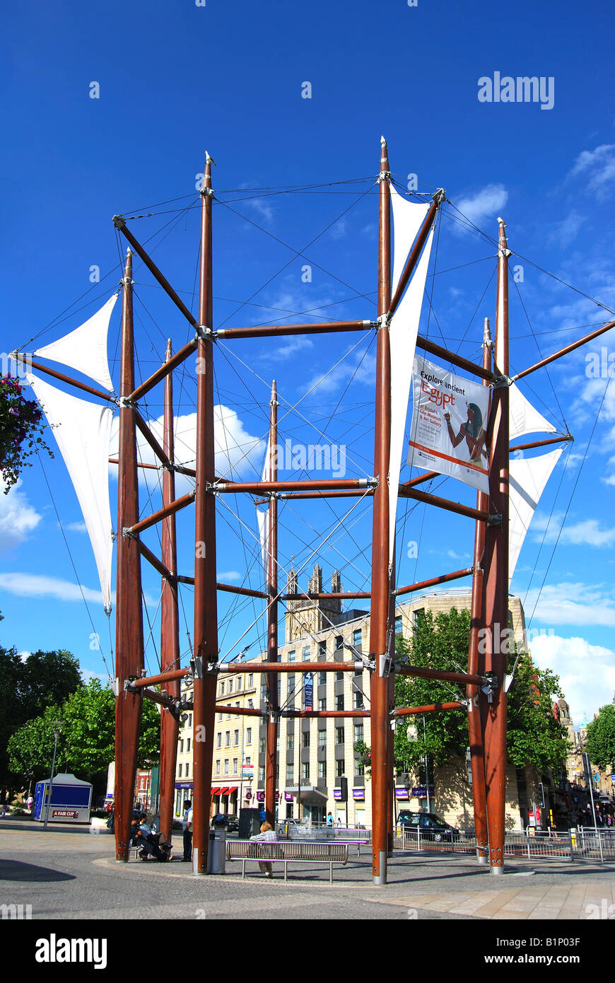 Wahrzeichen Skulptur, Saint Augustine's Parade, Bristol, England, Vereinigtes Königreich Stockfoto