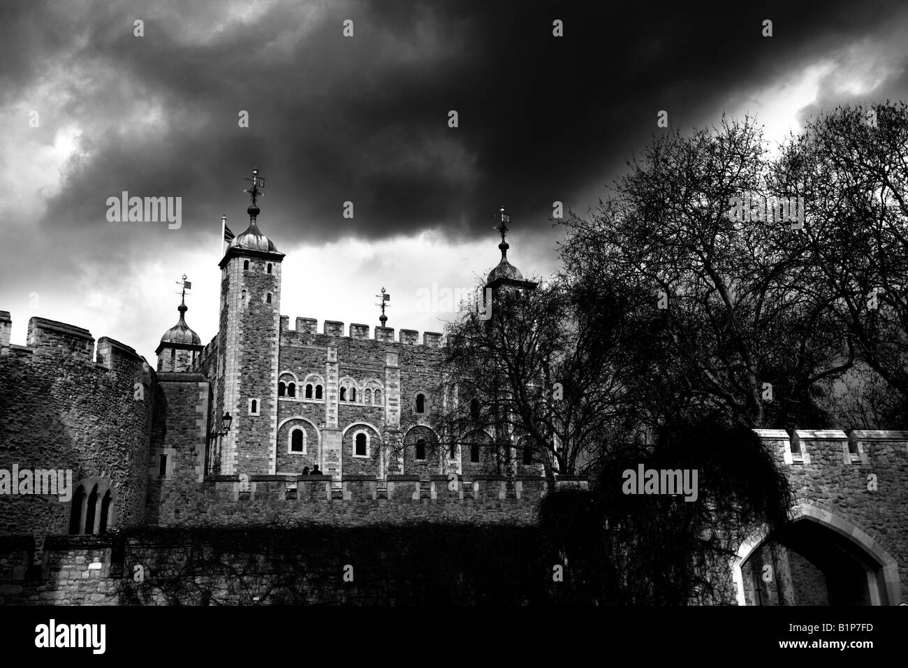 Tower Hill London uk schwarz / weiß Stockfoto