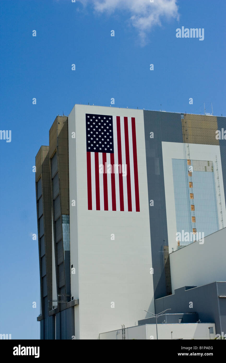 Teilansicht des Vehicle Assembly Building an John F Kennedy Space Center in Cape Canaveral Florida Stockfoto Teilansicht des Vehicle Assembly Building an John F Kennedy Space Center in Cape Canaveral Florida Stockfoto