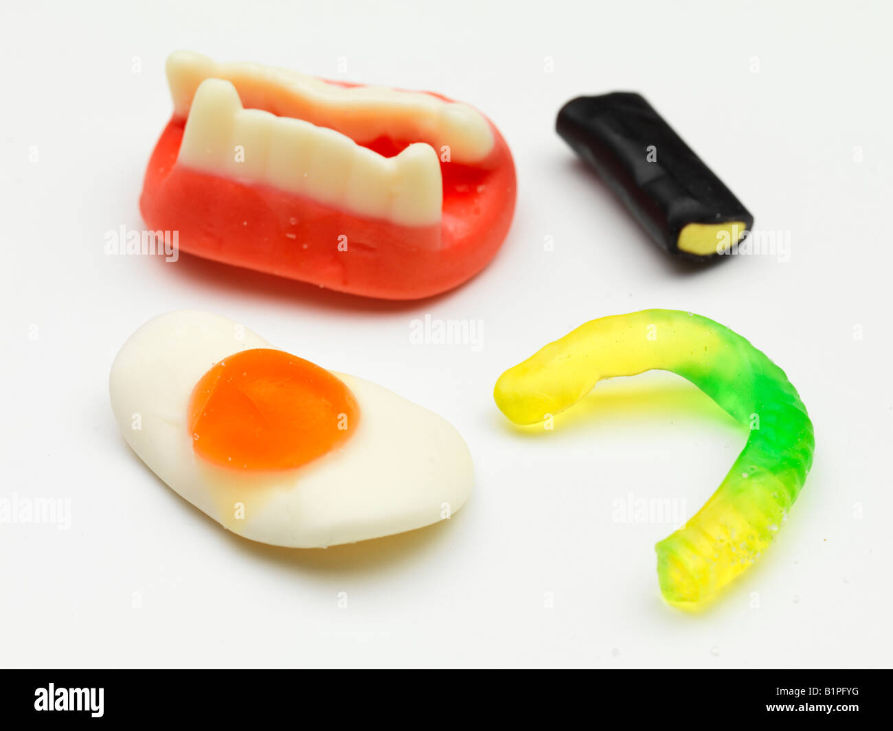 Süßigkeiten Gummibärchen gummiartigen Form gestalten aussehen Ähnlichkeit Kind Kinder zu essen, um Zahn Zucker Zahn Karies Gelee Prothese kauen Stockfoto