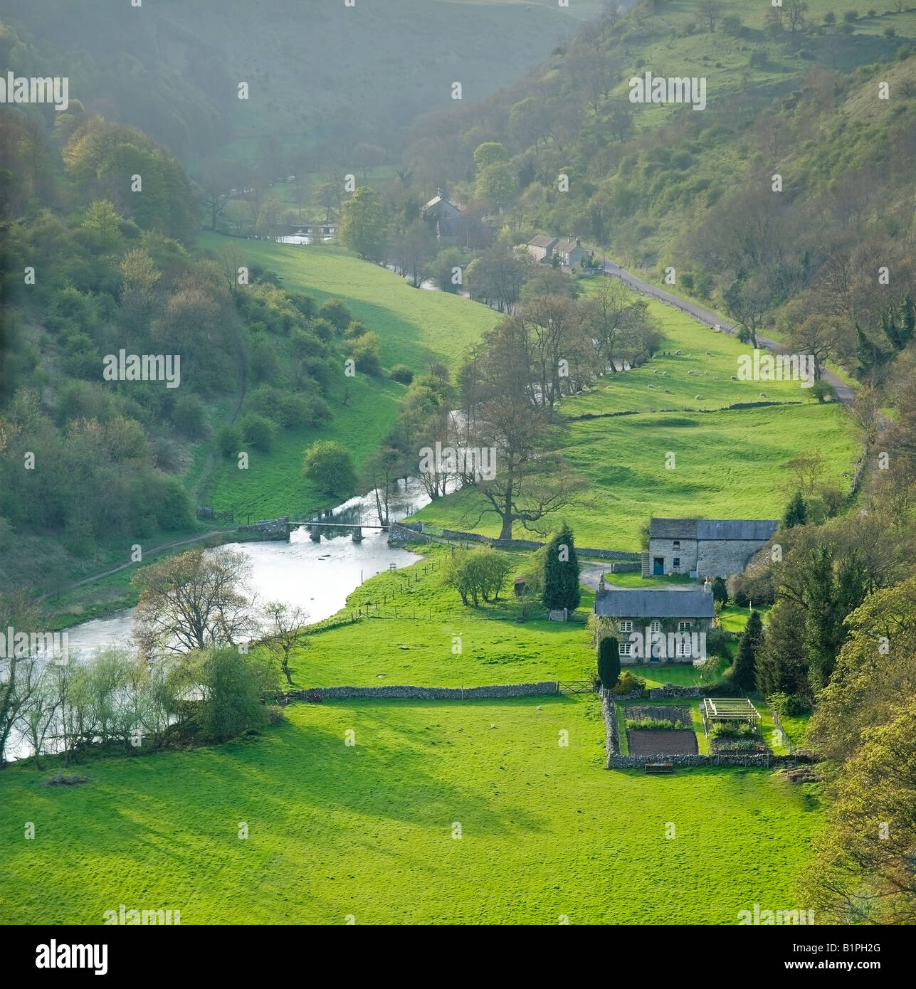 Das Tal des Flusses Wye monsal Dale Blick von monsal Kopf Stockfoto