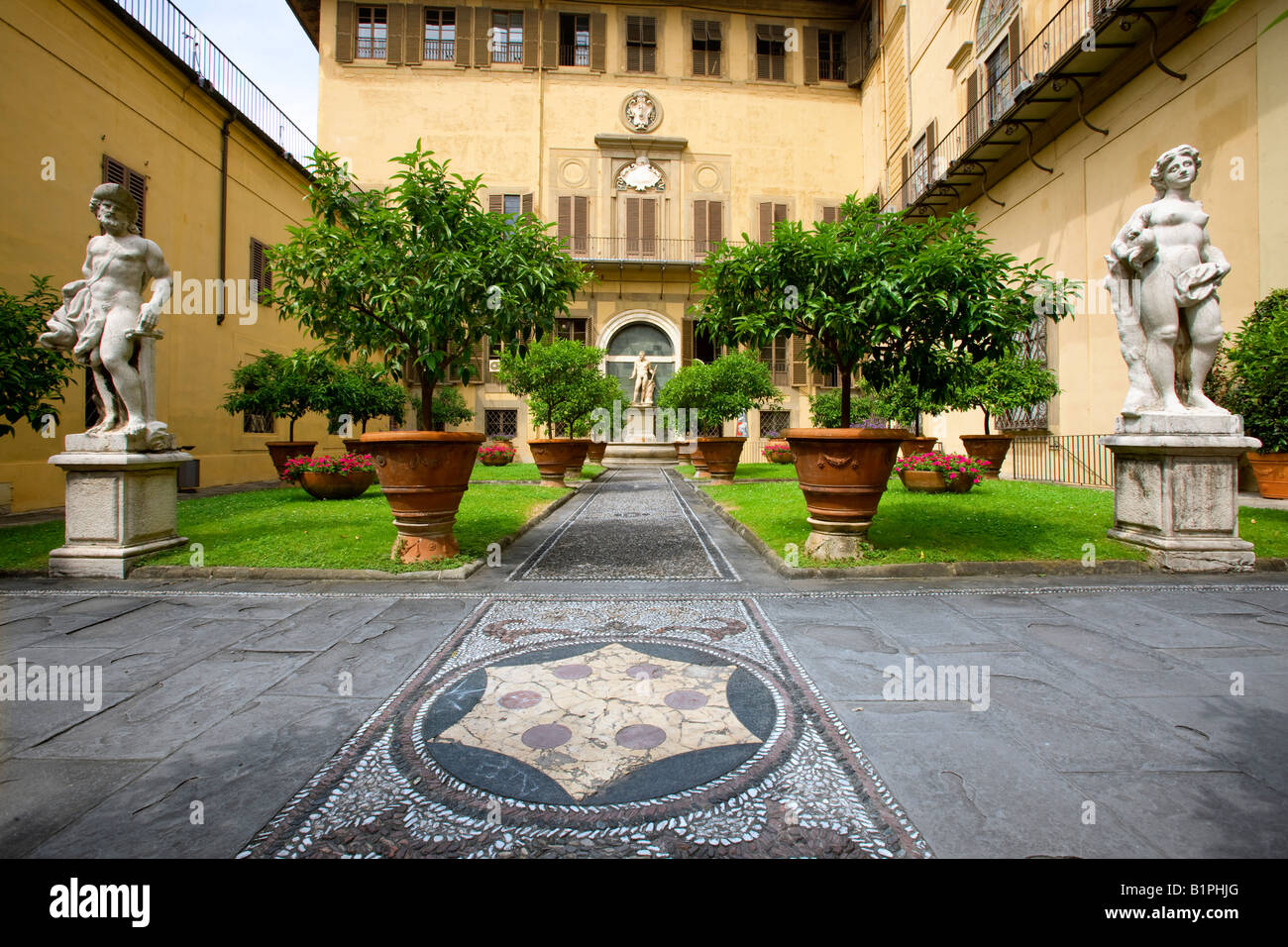 Hof des Palazzo Medici Riccardi in Florenz Stockfoto