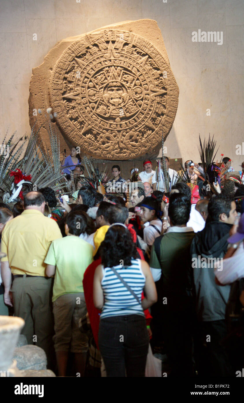 Aztekische Feier im National Museum of Anthropology Park Chapultepec-Mexiko-Stadt Mexiko Stockfoto