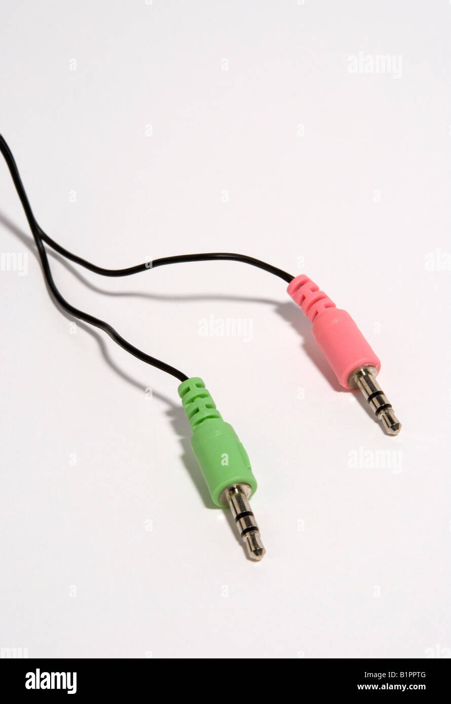 Buchsen des Computer-Headsets Stockfoto