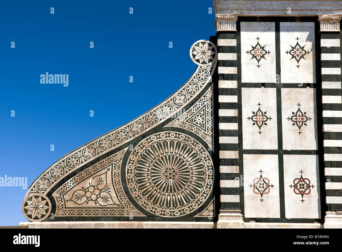 Detail-Kirche Santa Maria Novella in Florenz Stockfoto