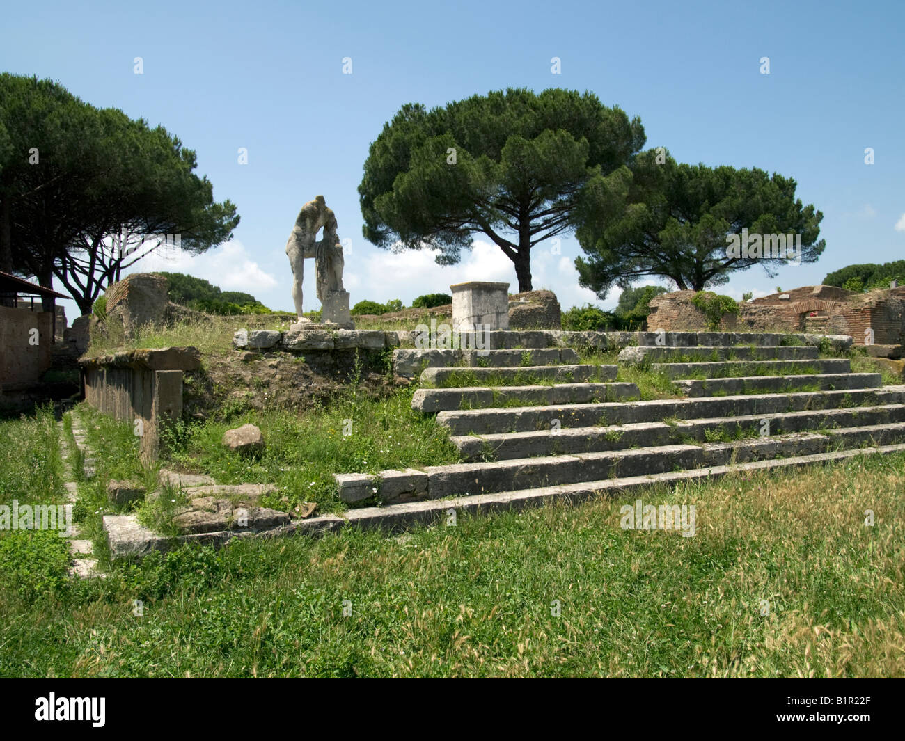 Antiken Roms: Ostia Antica (in der Nähe von Rom): Tempel des Jupiter Stockfoto
