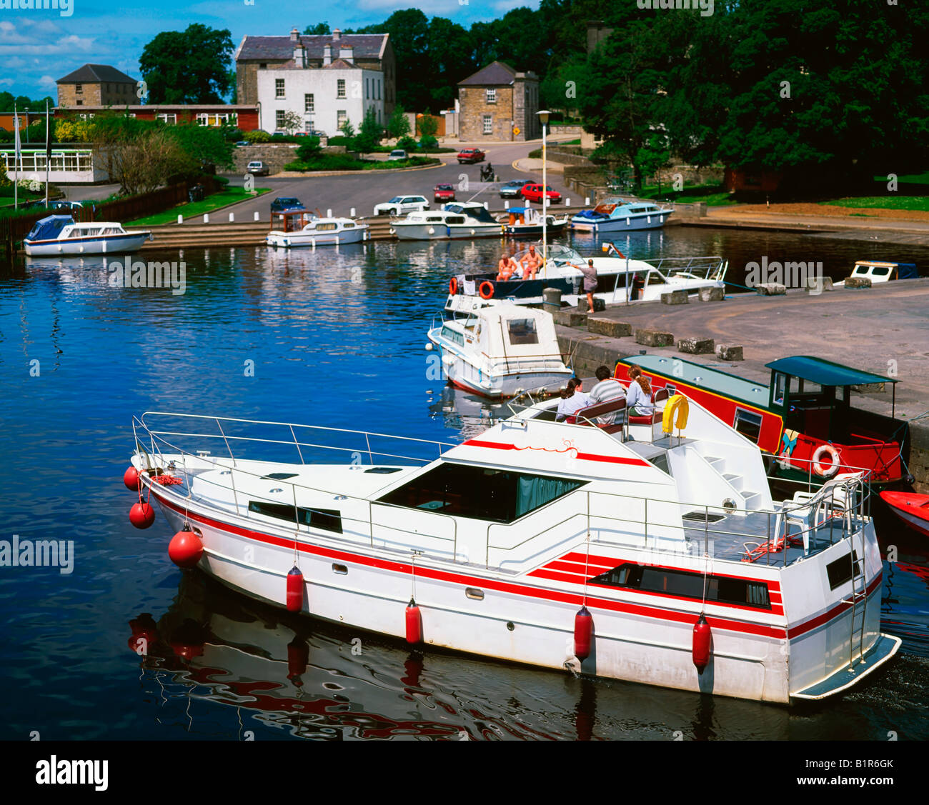 Hafen von Carrick-on-Shannon, Co. Leitrim, Irland Stockfoto