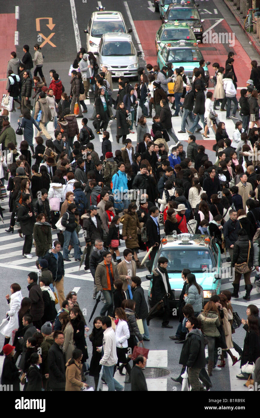 Hachiko Square Fußgängerüberweg Shibuya Tokio Japan Stockfoto