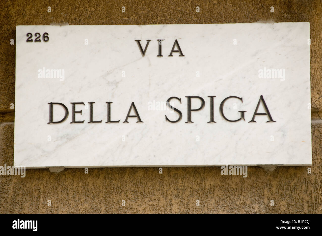 Via Della Spiga Straße im Fashion Bereich von Mailand Stockfoto