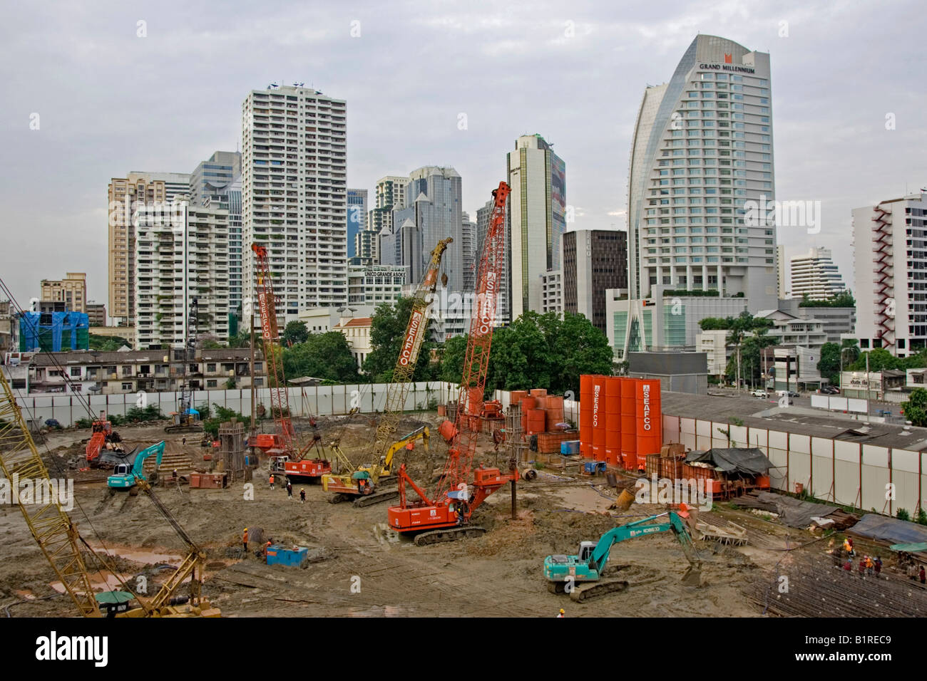 Aufbau der Website, Bangkok, Thailand, Asien Stockfoto