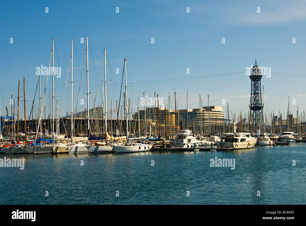 Yachten in Port Vell Hafen, Barcelona, Spanien, Europa Stockfoto