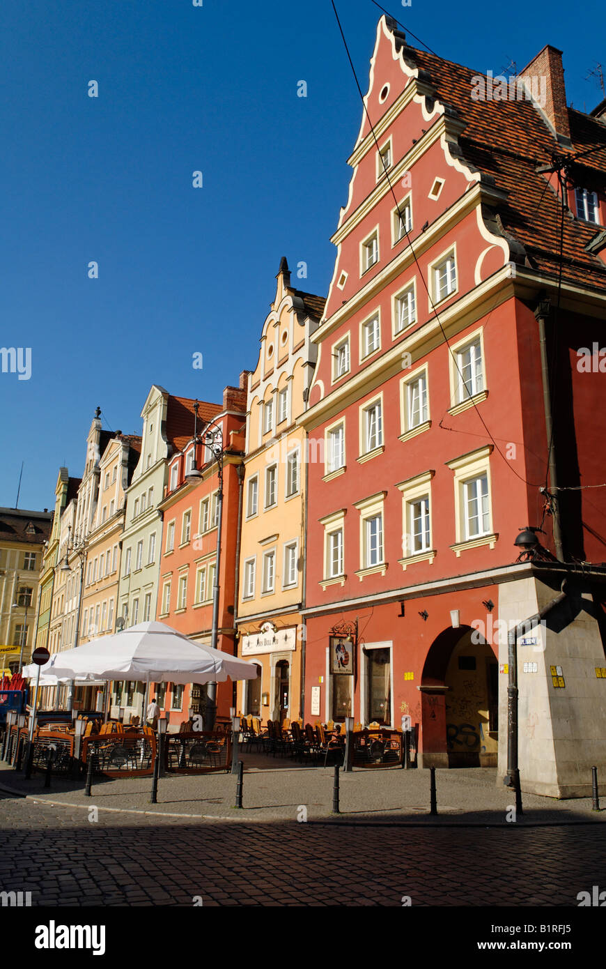 Plac Solny Marktplatz von Wroclaw Markt Platz, Breslau, Schlesien, Polen, Europa Stockfoto